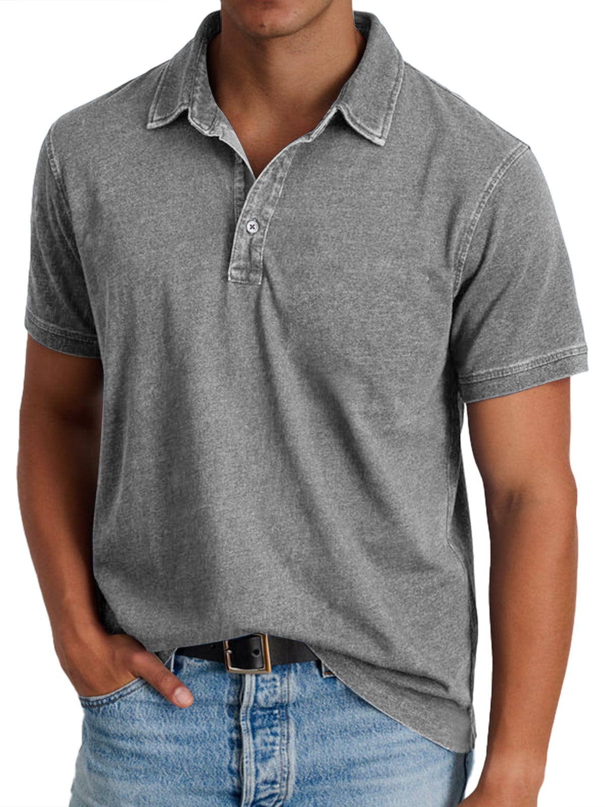 Homixa Ashton men's classic polo shirt, navy blue with collar and short sleeves, casual stylish men's apparel.