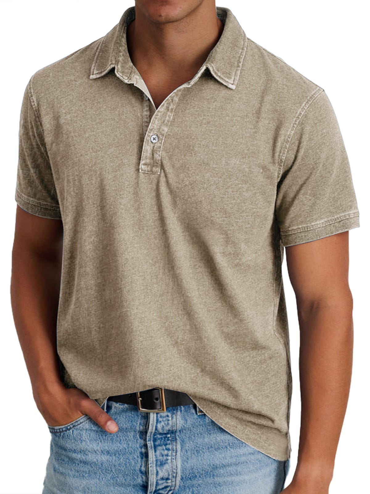 Homixa Ashton men's classic polo shirt, navy blue with collar and short sleeves, casual and comfortable men's polo shirt.