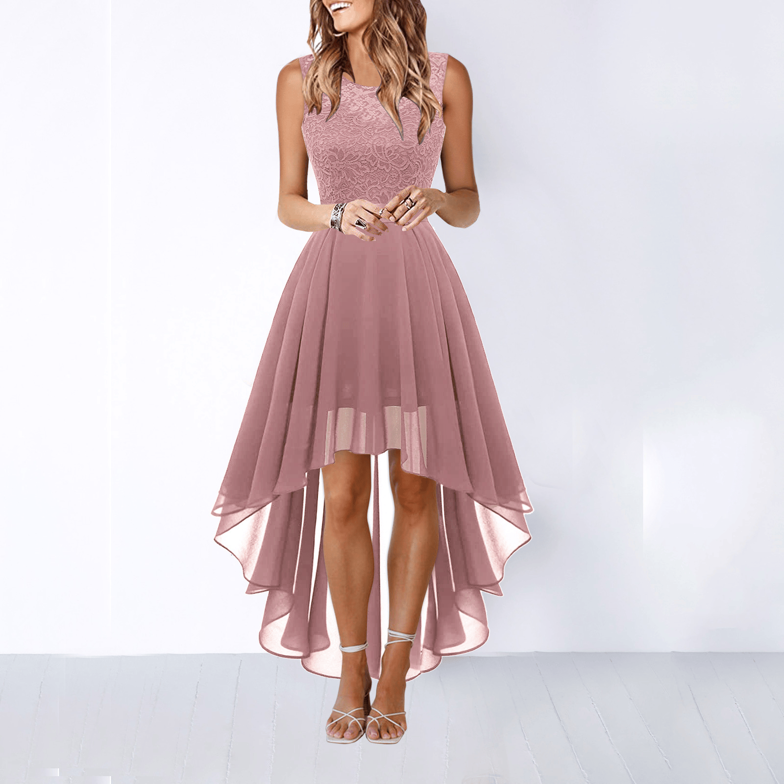 Homixa Celeste women's high-low evening dress featuring elegant fabric and flowing design, perfect for formal occasions.