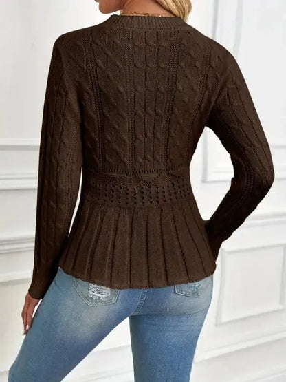 Homixa women's chunky knit sweater with a cozy style and crew neck, featuring thick, textured yarn in a warm, stylish design.