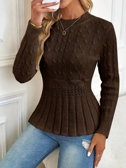 Homixa women's chunky knit sweater with a cozy style and crew neck, featuring thick, textured yarn for warmth and comfort.