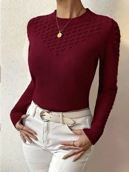Homixa women's crew neck sweater with a tailored fit, soft knit fabric, and classic design, perfect for casual and stylish wear.