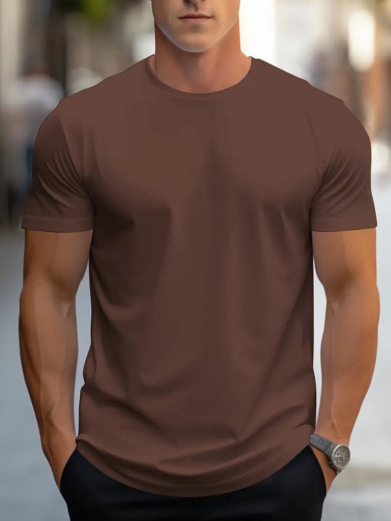 Homixa Eli men's slim-fit crew-neck T-shirt, lightweight and comfortable casual wear in soft fabric, shown in a neutral color.