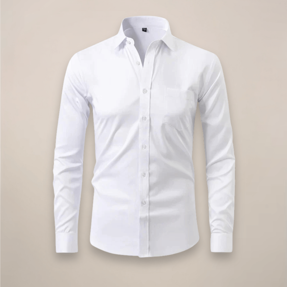 Lavana men's long-sleeved shirt with wrinkle-free fabric, shown in a classic style suitable for casual or formal occasions.