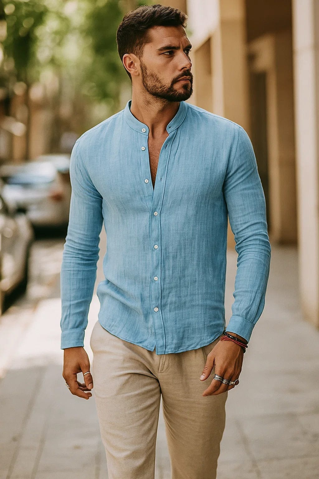 Men's 3/4 sleeve shirt by Lavana, stylish cotton blend fabric, casual long-sleeve design for everyday wear.