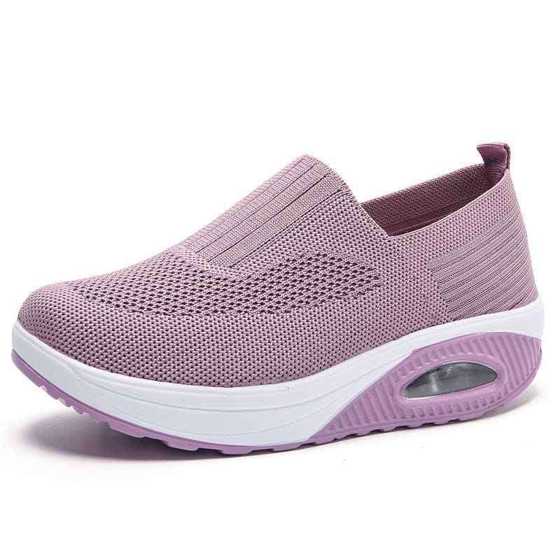Women's slip-on sneaker by Mainz-Mode featuring orthopaedic design and breathable comfort, shown in a stylish casual wear look.