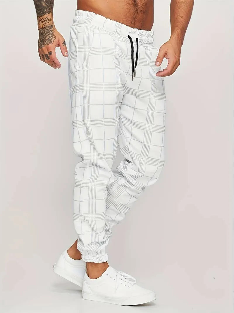 Homixa men's jogger pants with relaxed fit and button detail, featuring comfortable fabric and stylish design.