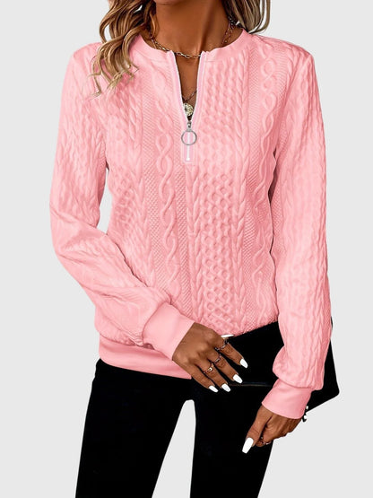 Homixa women's cable-knit sweater featuring classic knit pattern and cozy design, perfect for casual wear and layering.