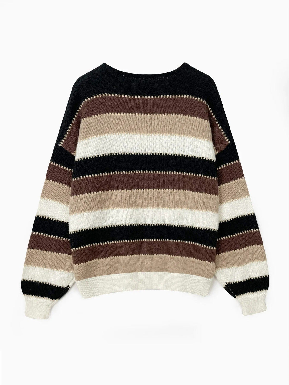 Homixa women's knit sweater with striped design and relaxed fit, shown in a cozy, stylish fit perfect for casual wear.