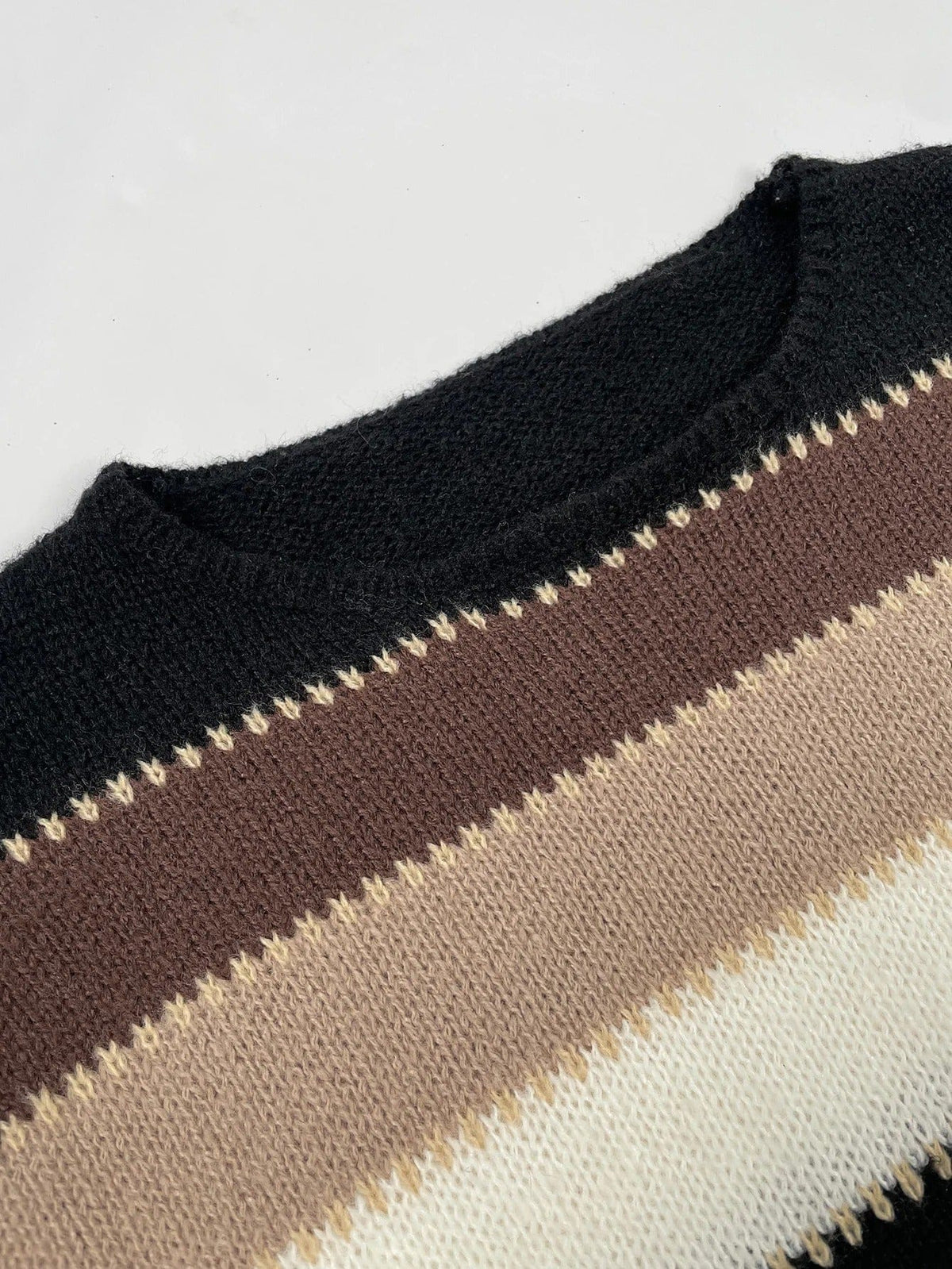 Homixa women's knit sweater with striped design and relaxed fit, cozy and stylish for casual wear.