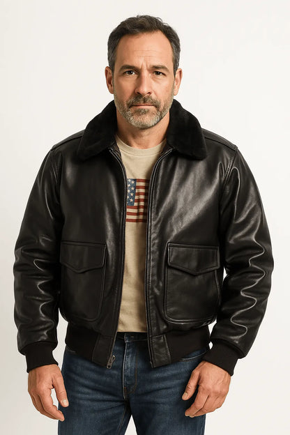 Unisex leather jacket by Homixa, featuring a stylish layering design with a classic fit and smooth leather texture.