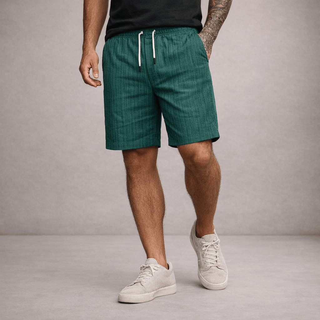 Homixa Luca men's drawstring summer shorts in lightweight fabric, featuring a relaxed fit and casual style for warm weather.