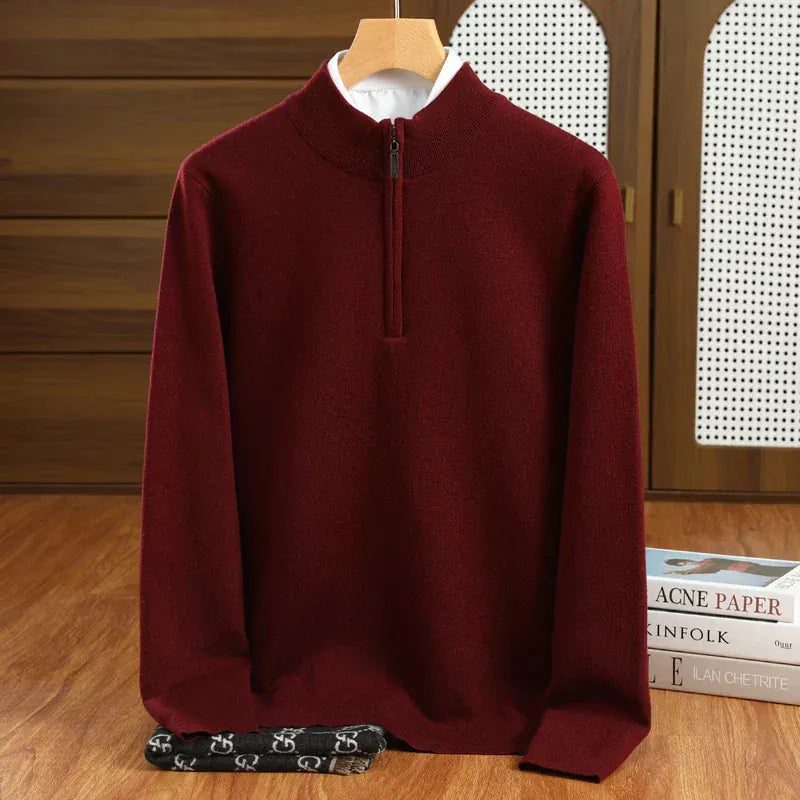 Lavana men's half-zip mock neck sweater, smart casual cardigan in a stylish, comfortable knit fabric, suitable for versatile wear