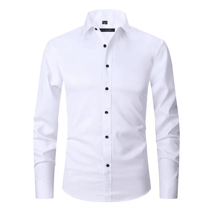 Lavana men's long-sleeve flexible cotton dress shirt designed for office wear, shown in a classic fit with a button-up front.