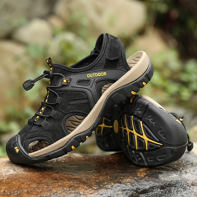 Homixa Ridge men's closed-toe hiking sandals with rugged straps and durable soles, suitable for outdoor adventures.
