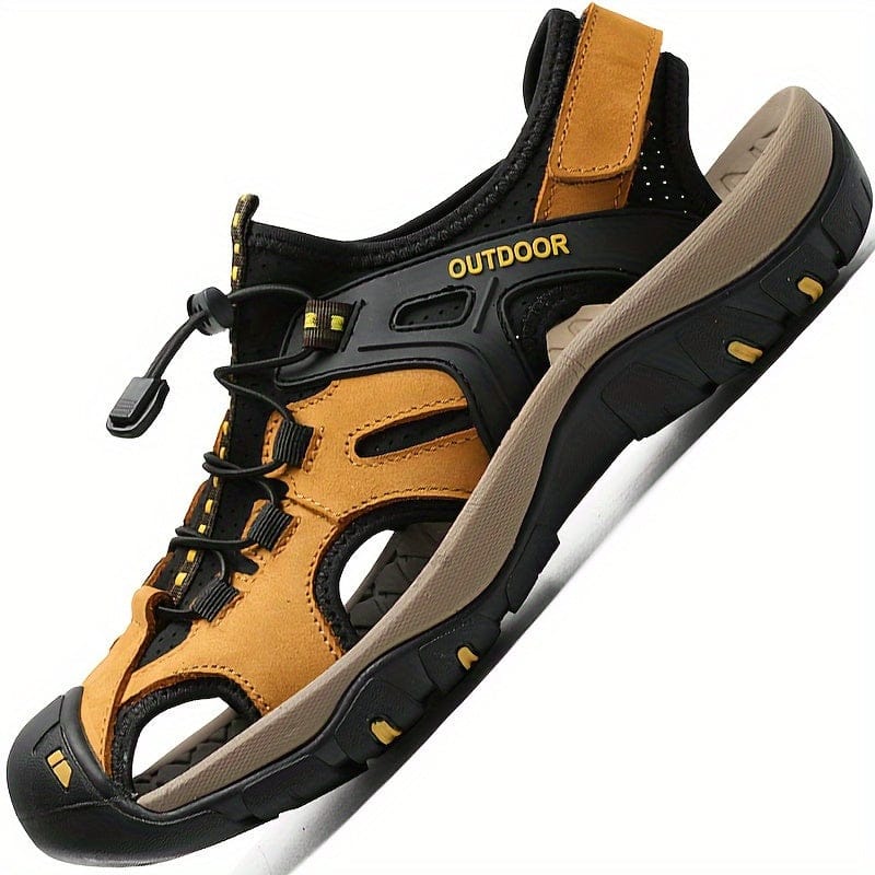 Homixa Ridge men's closed-toe hiking sandals with durable straps and rugged soles, designed for outdoor trekking.