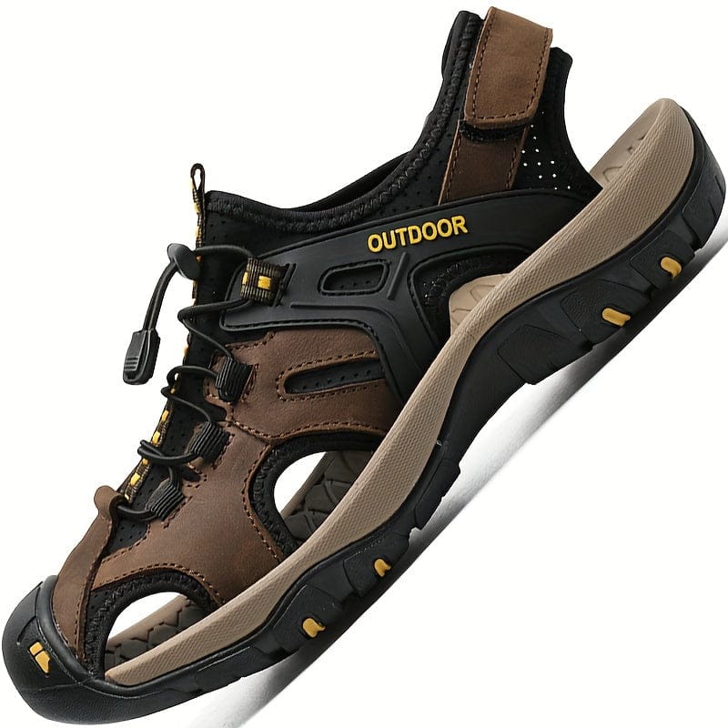 Homixa Ridge men's closed-toe hiking sandals with durable straps and rugged soles, ideal for outdoor adventures.
