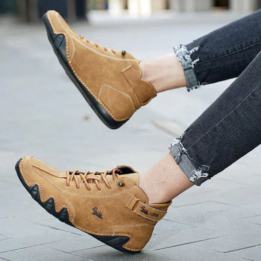 Homixa men's walking shoes with relaxed fit, featuring breathable material and stylish design for comfortable everyday walking.