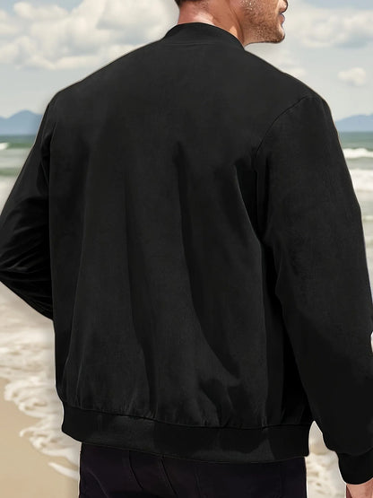 Homixa men's zip-up jacket with tailored fit and zip-front closure, shown in a sleek and modern design.