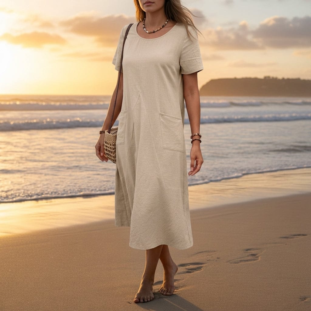 Hondarribia | Women's Short-Sleeve Pocket Midi Dress - product image 4