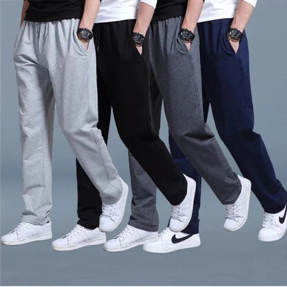 Homixa Belthia men's cotton sweatpants with straight legs, side pockets, and drawstring waist, casual athletic loungewear.