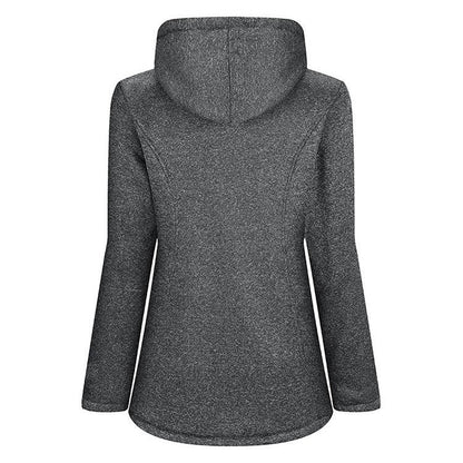 Homixa Belmira women's sherpa-lined hooded duffle coat with toggle front and patch pockets, perfect for cold weather.
