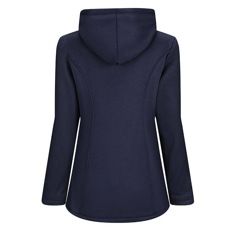 Homixa Belmira women's sherpa-lined hooded duffle coat with toggle front and patch pockets, perfect for cold weather.