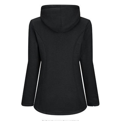 Homixa Belmira women's sherpa-lined hooded puffer coat with toggle front and patch pockets, cozy winter outerwear.