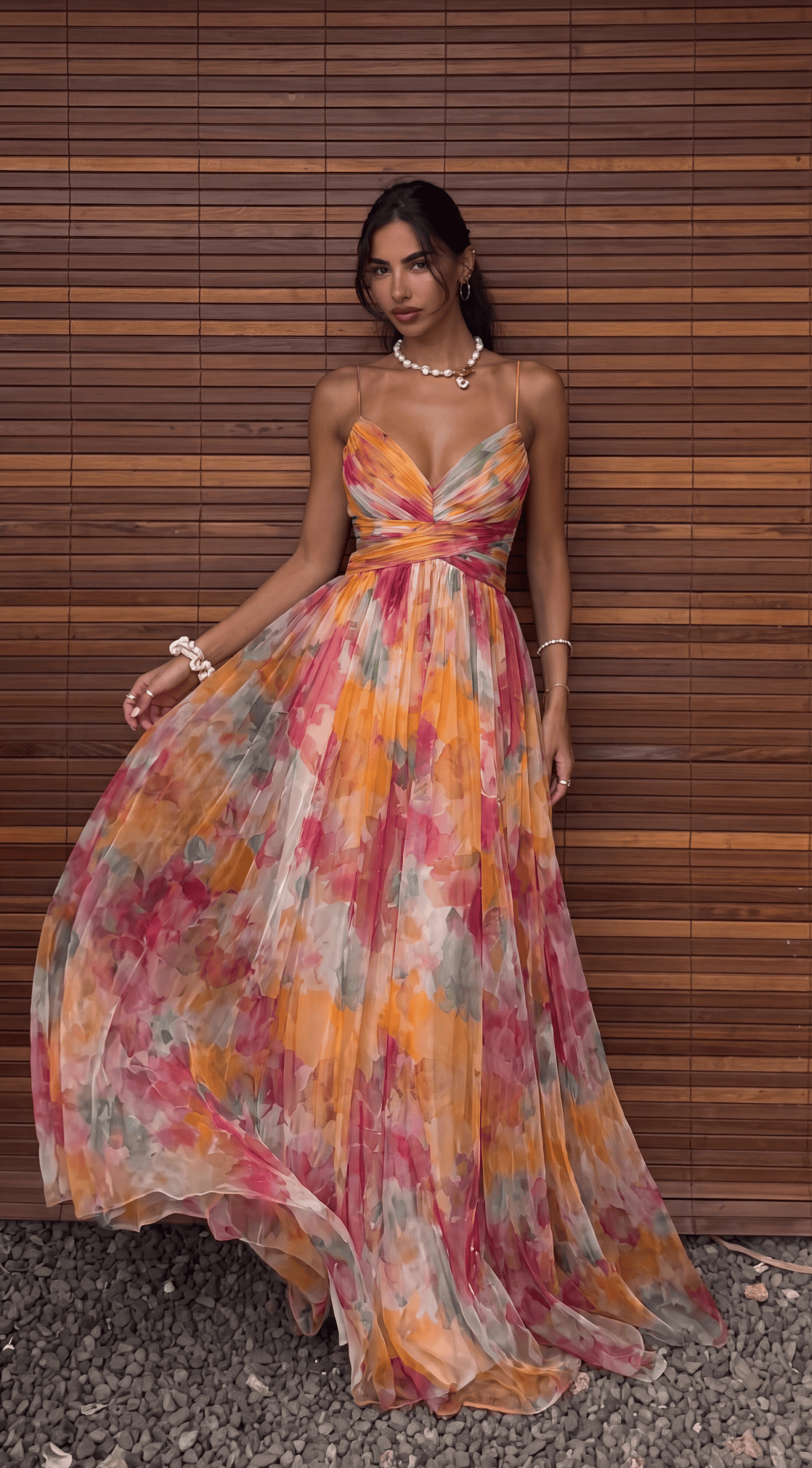 Isolde | Women's Printed Spaghetti-Strap Maxi Dress - product image 1