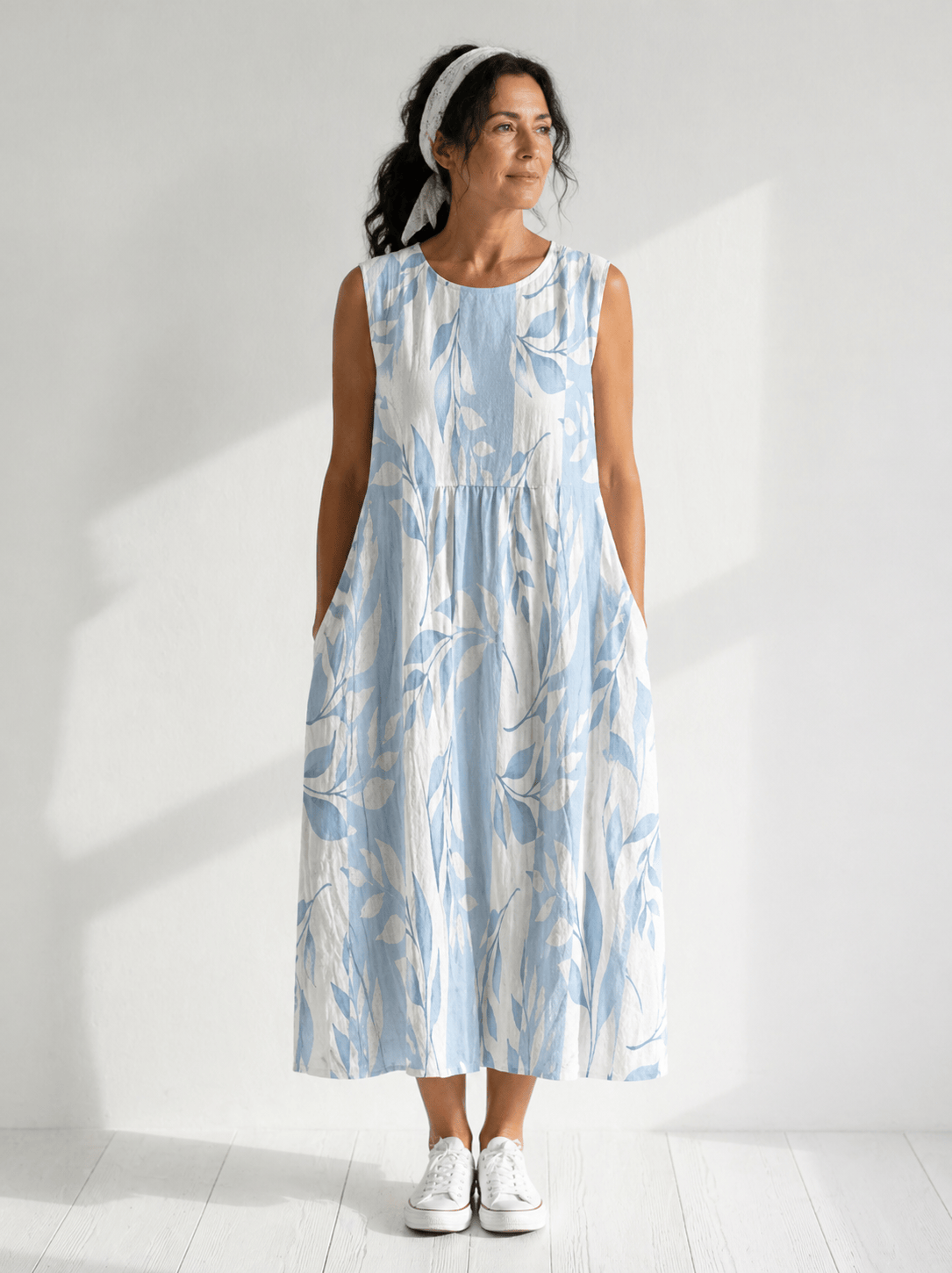Joy | Women's Leaf-Print Sleeveless Pocket Midi Dress - product image 1