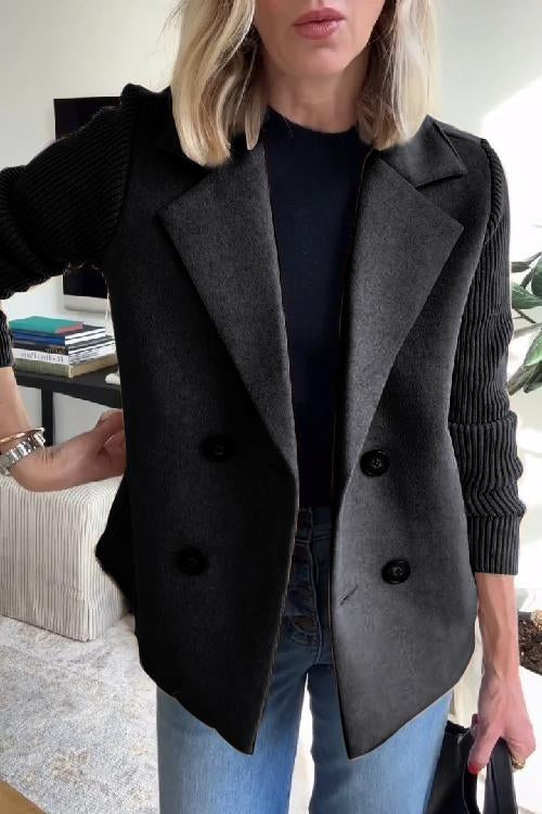 Loppist SORELLE™ elegant knit-sleeve blazer in a stylish design, shown with its textured knit fabric and tailored fit.