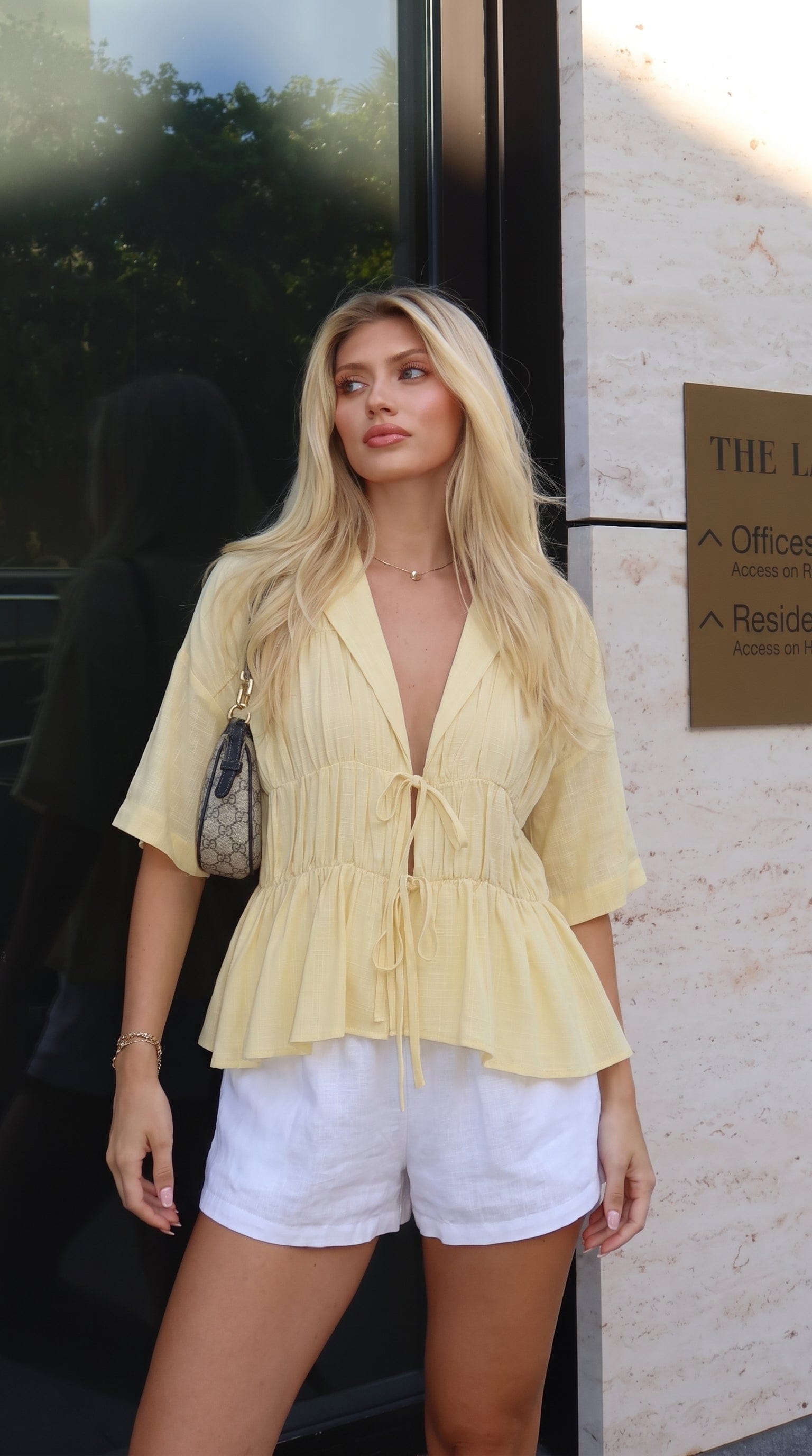 Kailey | Women's Tie-Front Short-Sleeve Peplum Blouse - product image 22