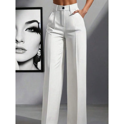 Harper & Wells Odette high-waist tailored trousers, classic black pants with a sleek fit and structured waistband.