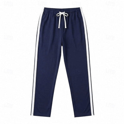 Harper & Wells Damian relaxed side-stripe sweatpants in soft fabric, featuring comfortable fit and stylish side stripe detailing.