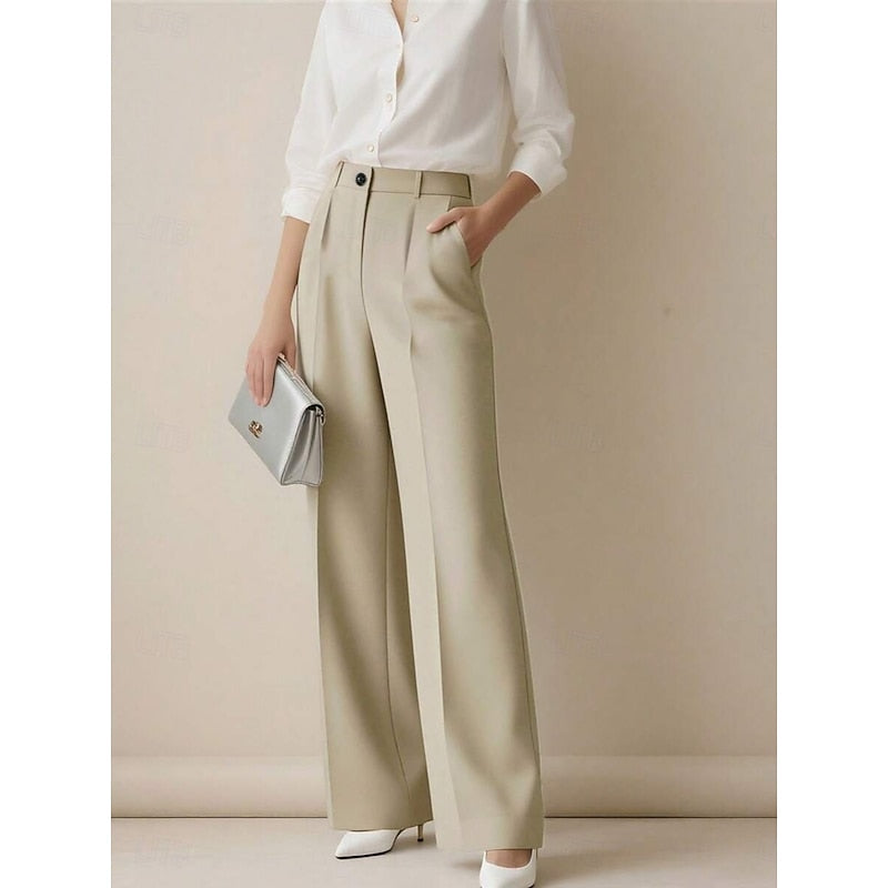 Harper & Wells Odette high-waist tailored trousers featuring a sleek fit and classic design, perfect for professional or casual wear.