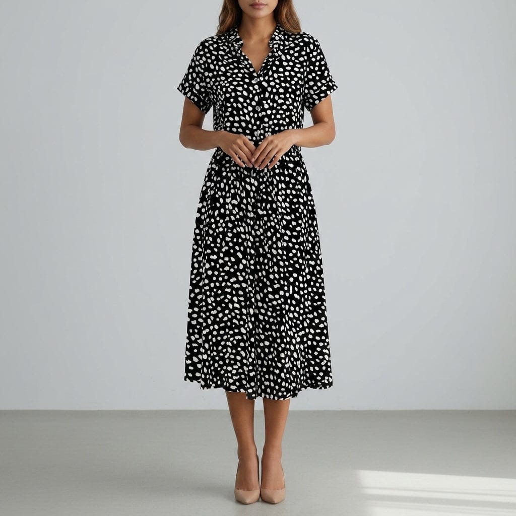 Lagos | Women's Spotted-Print Button-Front Midi Dress - product image 2