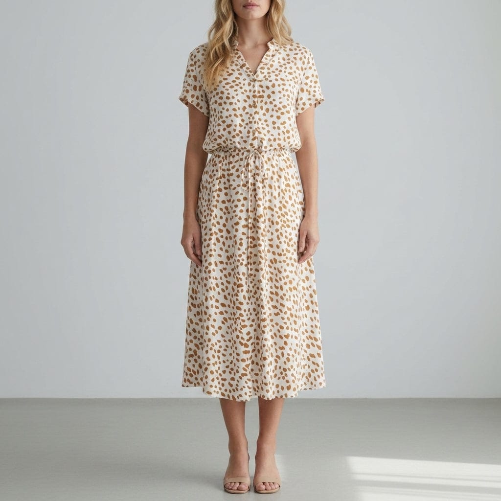Lagos | Women's Spotted-Print Button-Front Midi Dress - product image 3
