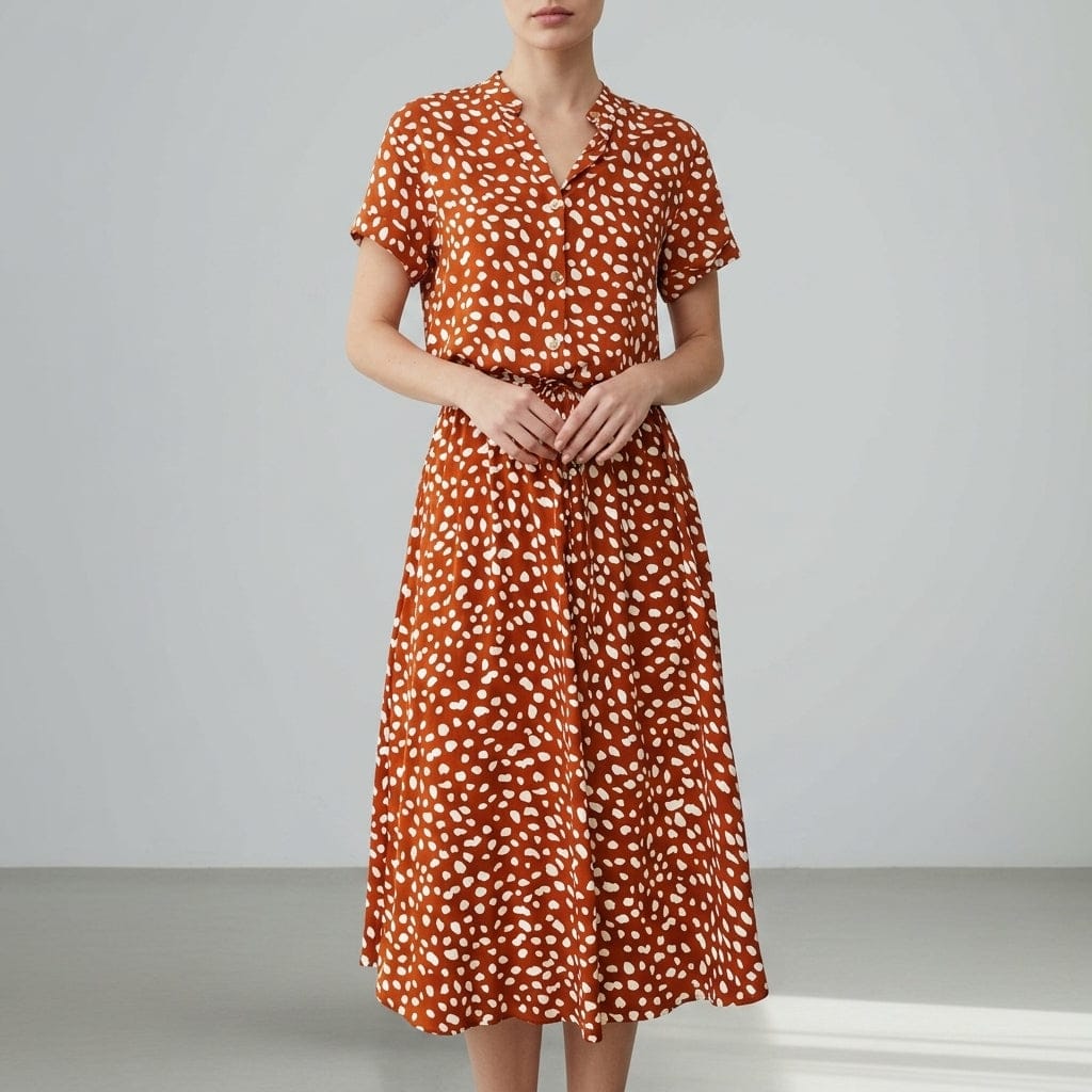 Lagos | Women's Spotted-Print Button-Front Midi Dress - product image 4