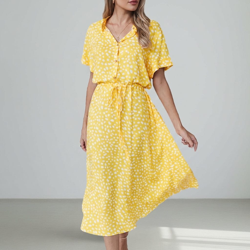 Lagos | Women's Spotted-Print Button-Front Midi Dress - product image 5
