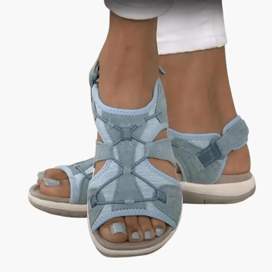 Homixa Lorraine women's multi-strap open-toe walking sandals with cushioned soles and adjustable straps for comfortable everyday wear.