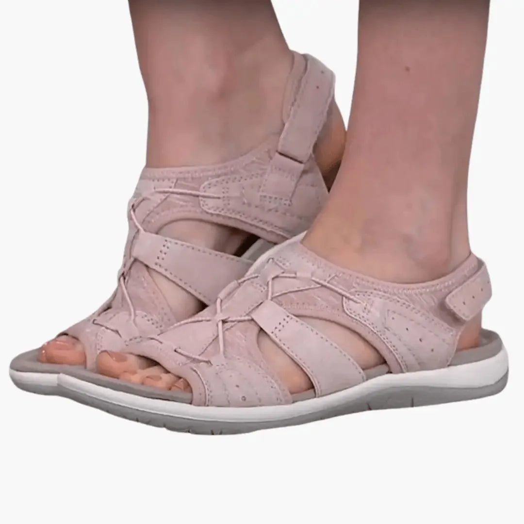 Homixa Lorraine women's multi-strap open-toe walking sandals with cushioned soles and adjustable straps on a neutral background.