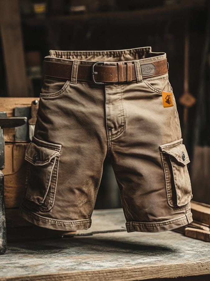 Marcus | Men's Belted Multi-Pocket Cargo Shorts - product image 1