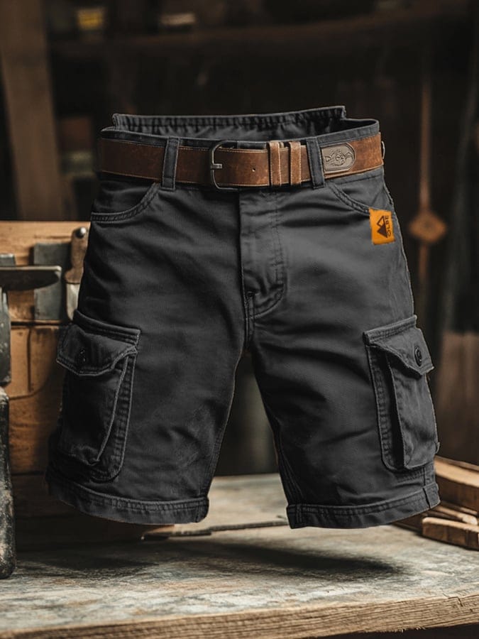 Marcus | Men's Belted Multi-Pocket Cargo Shorts - product image 3