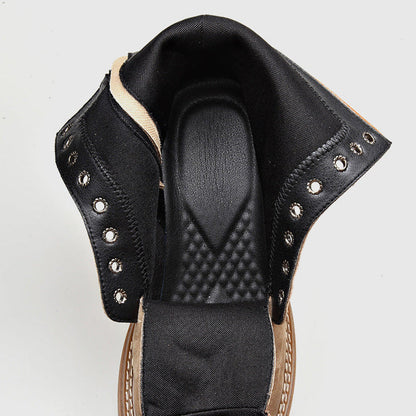 Homixa men's ankle boots with lace-up front, side zipper, round toe, and rugged lug sole, stylish men's shoes for casual wear.