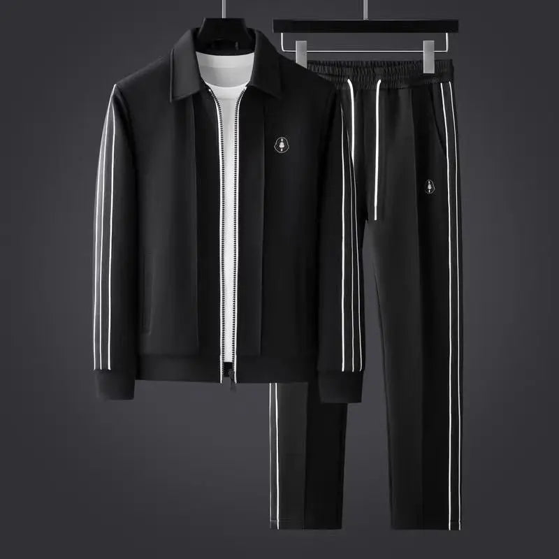 Men's breathable Lycra track suit with zip-up jacket and matching joggers, stylish athletic wear by Homixa.