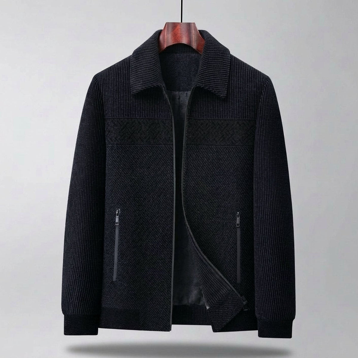 Men's Homixa casual jacket with textured quilting, side pockets, and soft-touch finish, suitable for everyday wear.