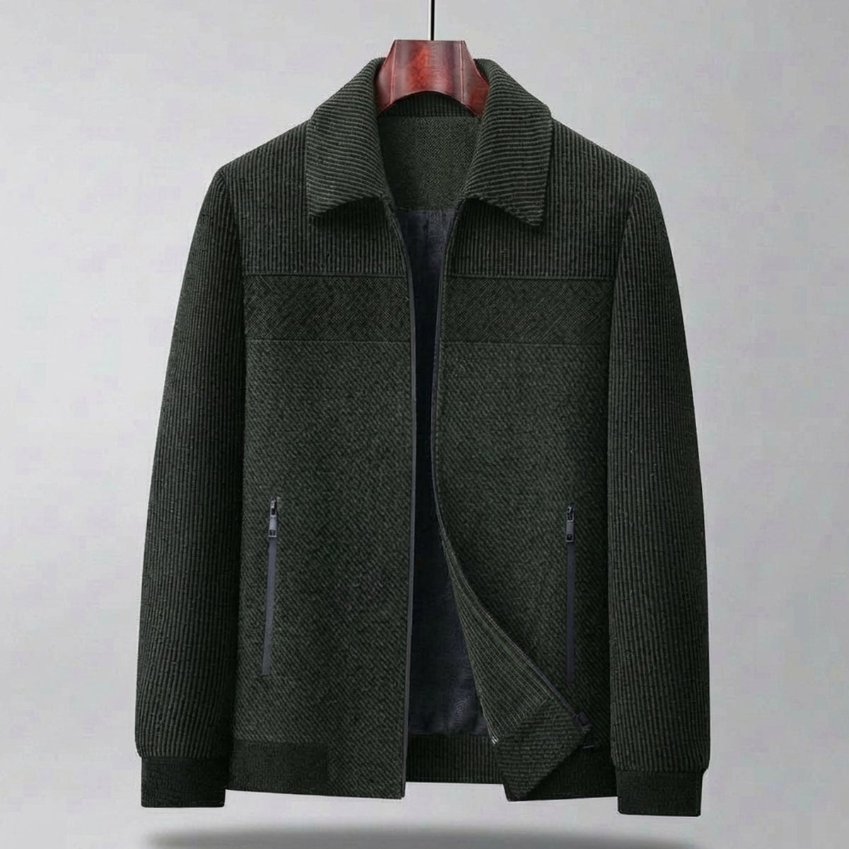 Homixa men's casual jacket with textured quilting, side pockets, and a soft-touch finish, perfect for everyday wear.