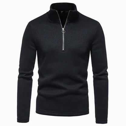 Homixa men's fall-to-winter knit quarter-zip sweater with stand collar, regular fit, designed for warmth and style.