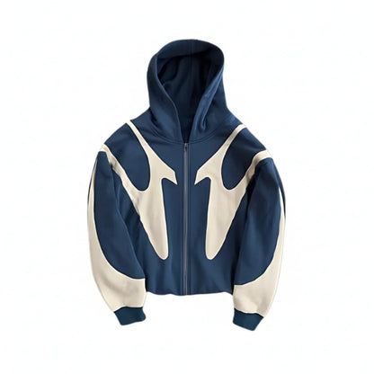 Men's Homixa full-zip graphic hoodie with long sleeves and relaxed fit, featuring a bold graphic design on the front.
