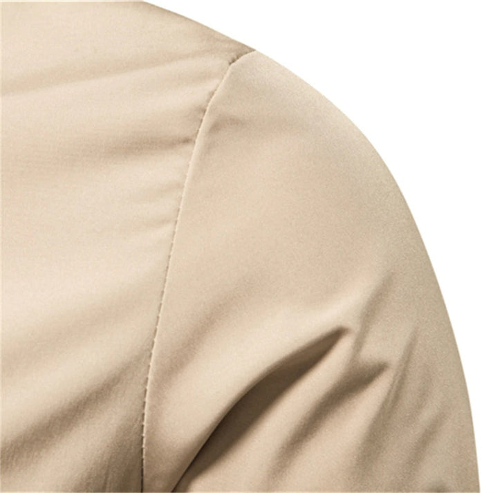 Homixa men's lightweight bomber jacket with striped ribbed cuffs, zip front, in sleek green, ideal for fall.